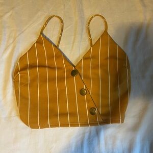 White and Orange Stripped Crop Too